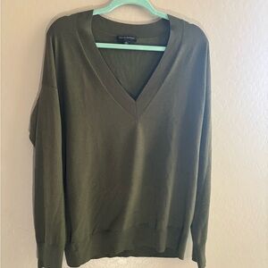 Banana Republic Deep Green V-Neck Sweater